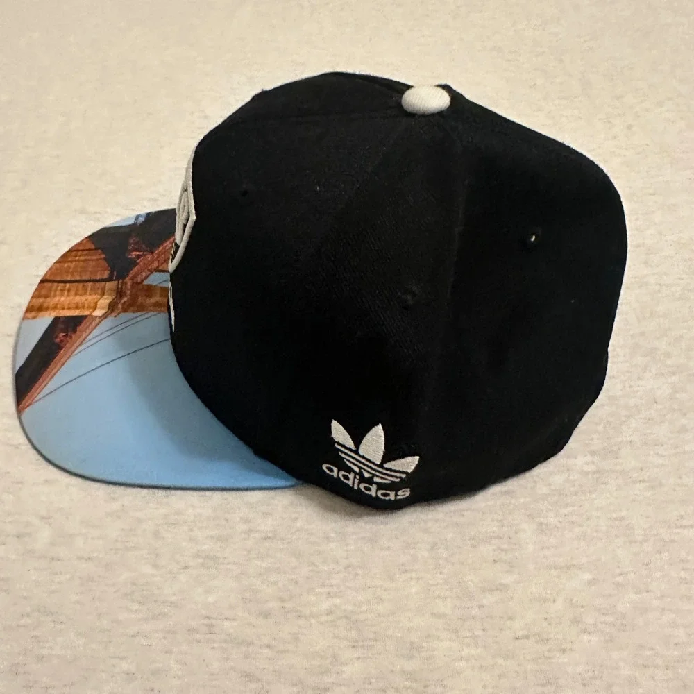 Adidas Brooklyn Nets NBA Snapback Hat Black Brooklyn Bridge Graphic Brim Cap